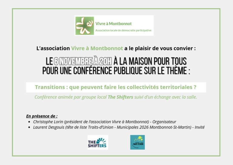 Conférence « Transitions : que peuvent faire les collectivités territoriales ? »